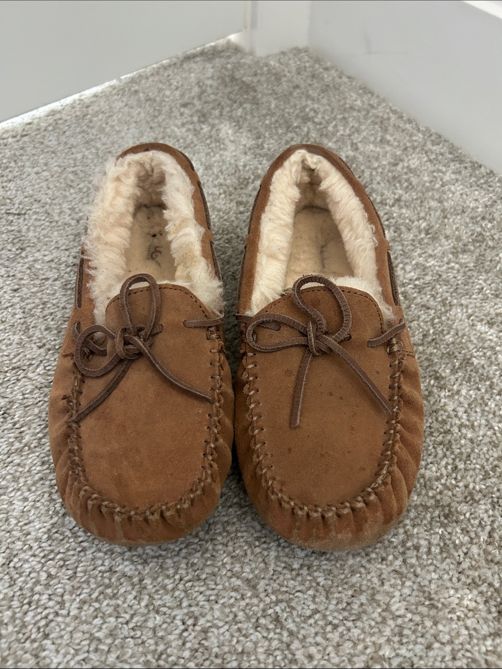 UGG Kids Chestnut Brown Sheepskin Moccasins